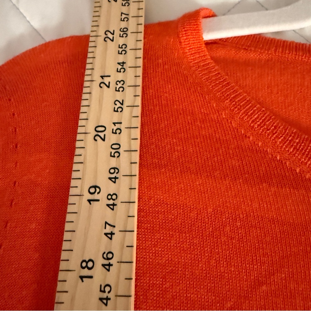Lela Rose Wool Silk Cashmere Fine Gauge Cardigan L Tangerine Luxury Designer - Picture 8 of 8